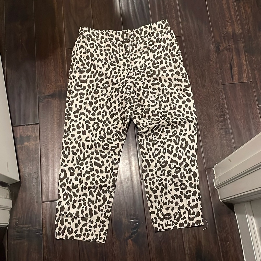 Jcrew linen animal print pant
